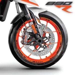 890 Duke R decalcomanie ruota cerchio adesivi strisce per KTM Arancione Laminato - Foto 1 di 2