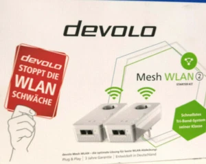 devolo Mesh WLAN 2 Starter Kit - Weiß, ac Verstärker Mesh Tri Band Gigabit Lan - Bild 1 von 6