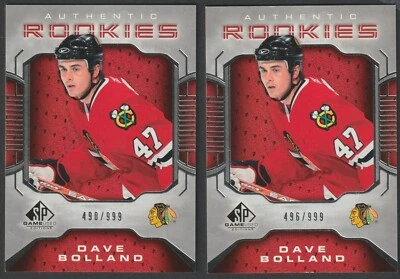 Lot of 2 2006-07 SP Game Used Authentic Rookies #108 Dave Bolland Rookie /999 - Image 1 of 3