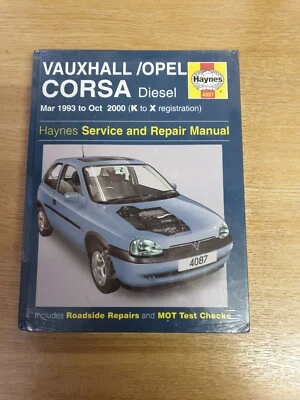 VAUXHALL CORSA DIESEL 1993-2000 HAYNES WORKSHOP MANUAL 4087 BRAND NEW FREE P&P - Image 1 of 4