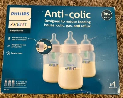 Avent Philips Baby Natural Bottles Anti-Colic Vent Nipple 9oz (PACK OF 3) New - Image 1 of 4