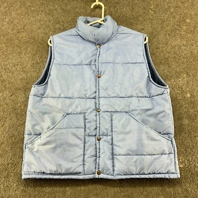 Chaleco Western Trail DE COLECCIÓN Para Hombre M? Blue Puffer Snap utilitario senderismo al aire libre años 90 Foto 1 de 4