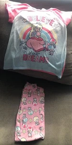 Super Mario Girls Peach 2set Pajamas Size 6 - Picture 1 of 5