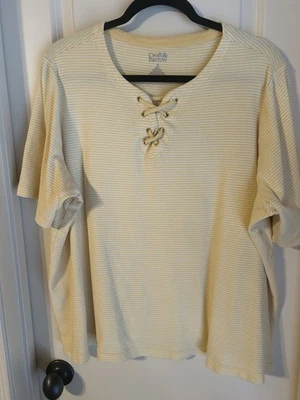 Blusa de algodão amarela Croft And Barrow, 2X - Imagem 1 de 3