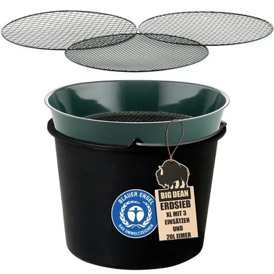 Gartensieb aus Metall mit 3 Maschenweiten  Erdsieb rund Sandsieb   37 cm  - Bild 1 von 4