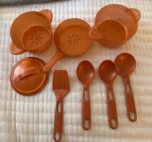 Step2 plastic copper pans utensils2 boil pot dishes pretend play kitchen toy set - Picture 1 of 14
