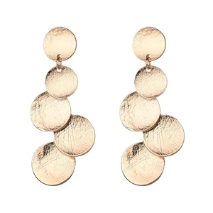 1 par de pendientes dorados exagerados de moda oreja redonda irregular (dorados) - Imagen 1 de 12