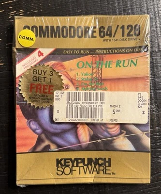 Sealed! (1984)On The Run 4 Text Adventure Games 5"Disk Commodore 64/128 Keypunch - Image 1 of 2