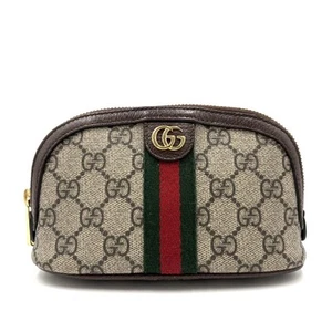Gucci Marmont GG Supreme Sherry Line Beige Brown Pouch Double G Gold Hardware JP - Picture 1 of 10