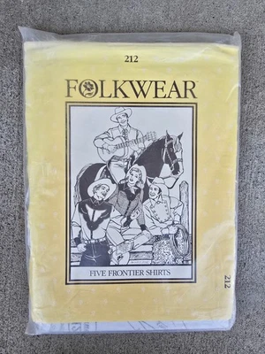Camisas Folkwear Cowboy Western Frontier padrão de costura #212 homens e mulheres 5 estilos - Imagem 1 de 2