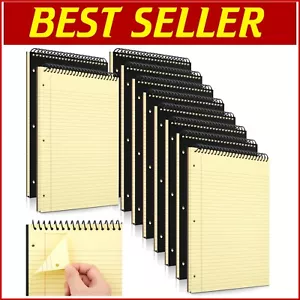 Spiral Notepad Set - 10 Yellow Legal Pads, Easy Tear & Filing, 50 Sheets Each - Picture 1 of 8