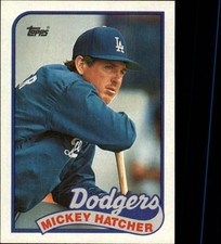 1989 Topps Los Angeles Dodgers Baseball Card #483 Mickey Hatcher