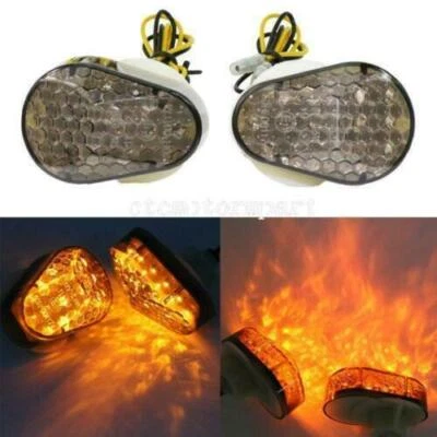 Lente de humo de motocicleta LED señales de giro ámbar para Kawasaki Ninja ZX6R ZX7R ZX12R Foto 1 de 4