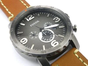 Fossil Herren Quarz Oversize Uhr Nate JR1437 mit Lederarmband - Bild 1 von 8