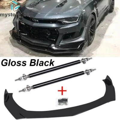 Alerón divisor de labios parachoques delantero + varillas de puntal para Chevrolet Camaro SS 1LE ZL1 Foto 1 de 4