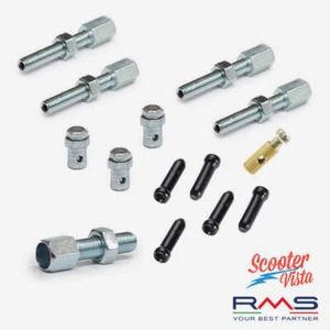RMS Vespa Drum Brake Cable Trunnion / Adjuster Set with Crimps - Picture 1 of 1