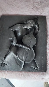 Buderus Ofenplatte, Mädchen m. Cello, groß - Bild 1 von 3