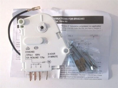 EDGEWATER PARTS 482493, W10822278 Defrost Timer Whirlpool, Kenmore Refrigerator