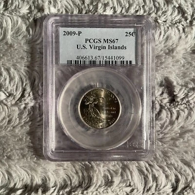 2009 P U.S. Virgin Islands Quarter 25c PCGS MS67 - Image 1 of 2