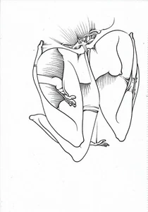 Jessica Tehan 2017 "Untitled" ink on 7.5x11" heavy paper drawing - beautiful art - Picture 1 of 1