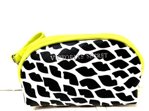 Victoria's Secret  Mini Small Coin Bag with Zipper Green with Black Lips Print - Bild 1 von 3