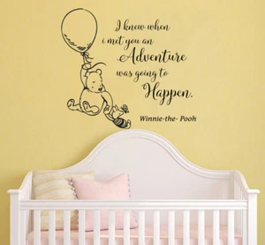 Classic Winnie The Pooh Wall Decals Quotes Nursery Kids Room Decor Piglet MN104 - Picture 1 of 5