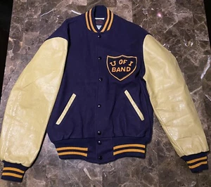 University Of Illinois VTG wool Leather letterman Varsity Jacket Bailey Himes L - Picture 1 of 8
