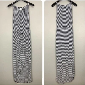 Cabi Boat Stripe Jersey Knit Dress Women’s Size M Nautical Tie Waist Wrap 5105 - Picture 1 of 9