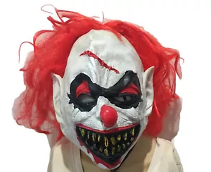 Totally Ghoul Clown Spirit Halloween Carnival Mask W/Hair Rubber Mask Halloween - Picture 1 of 9