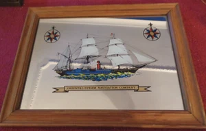 Vintage Oriental Steam Navigation Company Advertising Mirror 31cm x 24cm - Picture 1 of 6