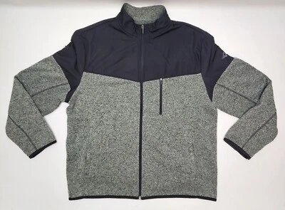 Fleece Jacket Mens L Full Zip Green Black Attack Life Warm Greg Norman  - Image 1 of 4