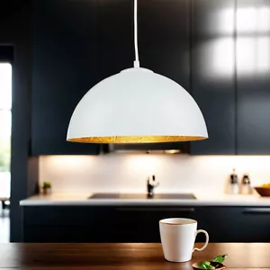 Pendelleuchte Oro Blanco Redondo Comedor Salón Diseño Moderno Pequeño Colgante - Imagen 1 de 7