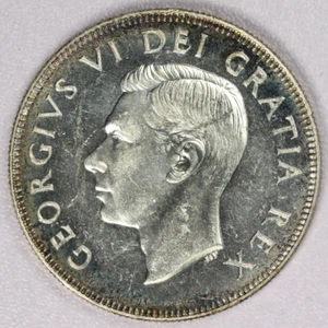 1952 Canada Silver Half Dollar 50 Cents King George VI-BU - Picture 1 of 2