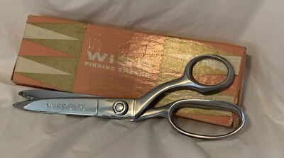 Vintage Wiss 9” Pinking Shears, Scissors CC9 ZigZag Cut Sewing Fabric Chrome USA - Image 1 of 4