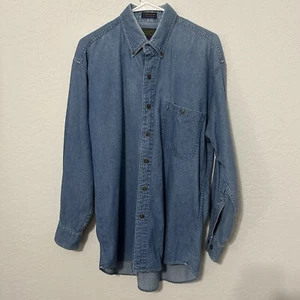 Ralph Lauren Chaps Vintage Green Label Denim Long Sleeve Shirt Men’s M(14) - Picture 1 of 12