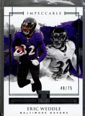 B5490- 2018 Panini Impeccable #94 Eric Weddle /75 - NM-MT - Image 1 of 2