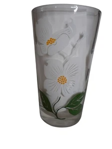 Gobelet en verre à jus de beurre d'arachide MCM cornouiller trouvaille immobilière 5" blanc - Photo 1/4