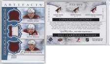 2012-13 Upper Deck Artifacts Tundra Trios Jerseys Blue Shane Doan Keith Yandle