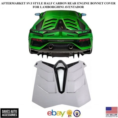 Aftermarket SVJ Carbon Fiber Rear Engine Bonnet Cover Lamborghini Aventador USA - Image 1 of 4