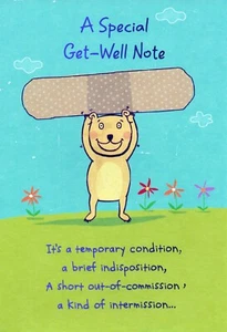 Cute GET WELL Card, Teddy Bear Bandage Poem Take Care by American Greetings +✉ - Picture 1 of 5