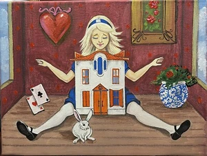 ACEO RYTA Alicia en el País de las Maravillas Arte impresión de pintura ilustración Casa Conejo ❤️ - Imagen 1 de 1