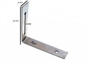Soporte De Esquina Ángulo 100mm X 20mm X 2.4mm 5mm Agujero ZP Paquete De 4 - Imagen 1 de 1