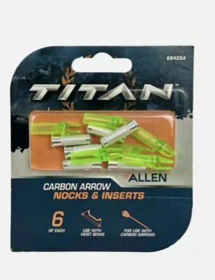 Nuevo (lote de 2) CUBOS E INSERTOS FLECHA CARBONO Pack de 6 TITAN ALLEN 68425A  Foto 1 de 4