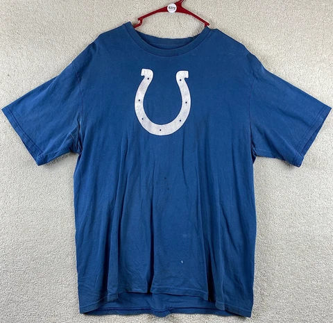 Indianapolis Colts Large T Shirt NFL Blue Large Short Sleeve Shirt Large T Shirt Cover
