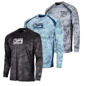 Abbigliamento Pesca Protezione Solare Manica Lunga Stampa Pesce Camicie Casual Anti UV Nuovo - Foto 1 di 15