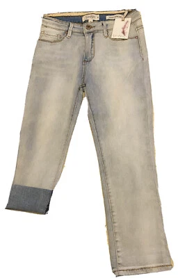 Jessica Simpson Stretch Denim Skinny Jeans Forever Rolled Up Crop Girls Size 16  - Image 1 of 4