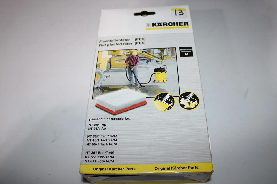 Karcher 8.923-366.0 NT Flat Pleated Filter Dust Class M Suitable For NT25(H1)