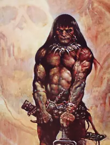 1975 FRANK FRAZETTA Vintage Poster ""Das barbarische Detail"" 11"" x 9"" #40 - LESEN - Bild 1 von 4