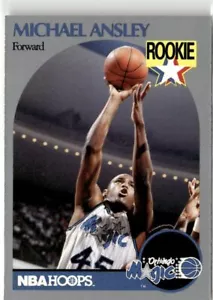 1990-91 NBA PROPERTIES NBA HOOPS MICHAEL ANSLEY ORLANDO MAGIC #215 - Picture 1 of 2