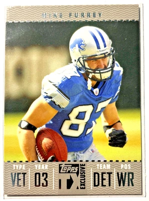 2007 Topps Exclusive Mike Furrey Lions Silver Tickets #/49 - Image 1 of 2